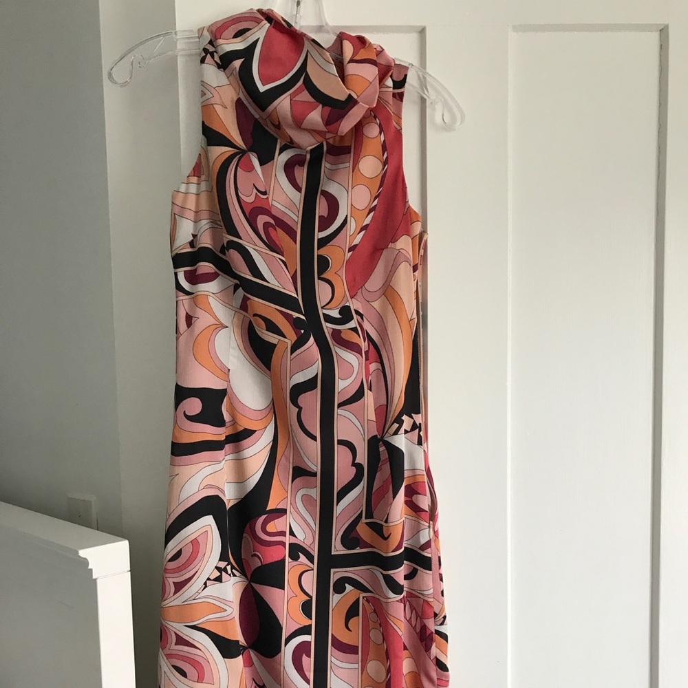 Zara 70s cowl neck dress